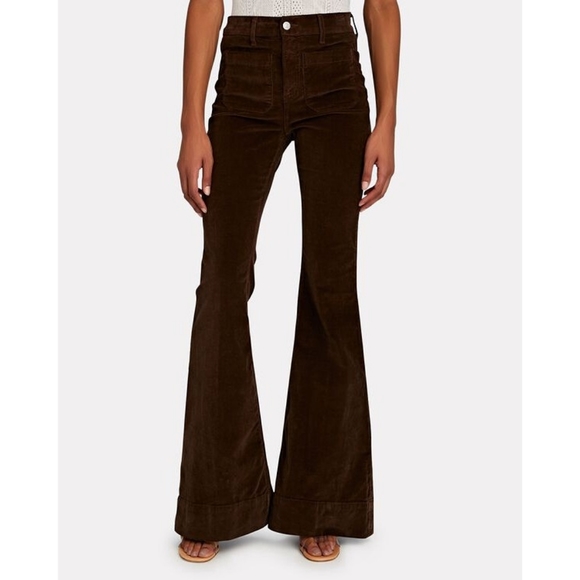 Veronica Beard Sheridan Exaggerated Brown Corduroy 70s Flared Pants - Picture 15 of 15